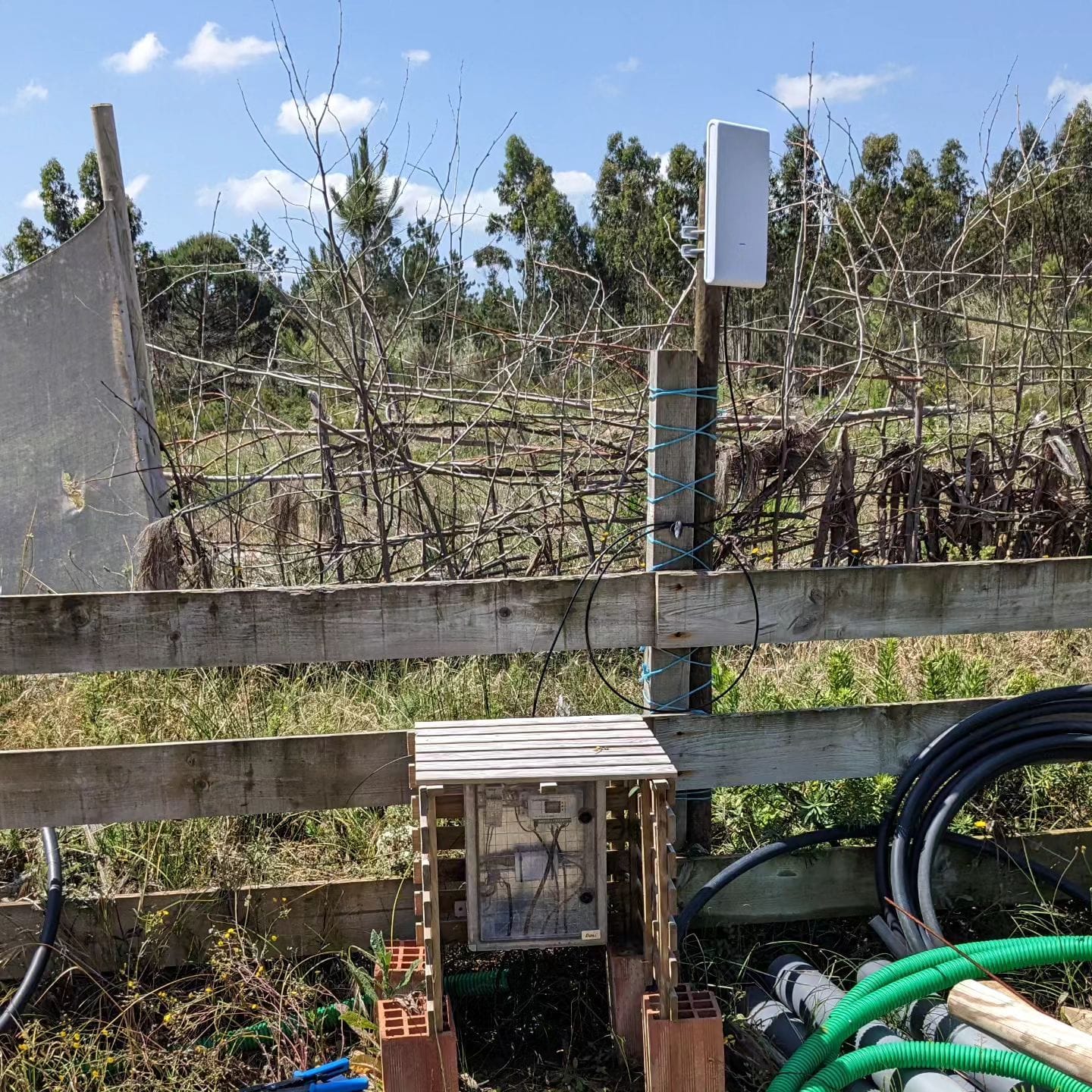 Installed a WiFi access point in the middle of the garden to improve coverage