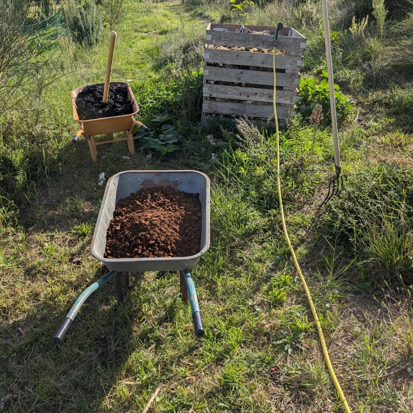 Mixed a batch of compost in the modular bin.