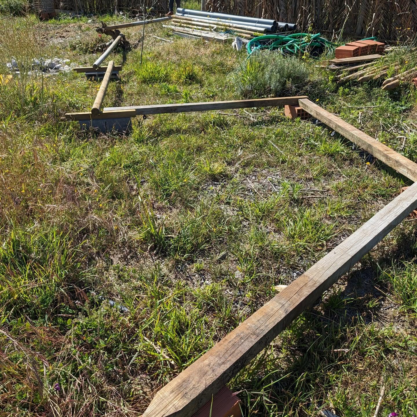 Balance circuit put together from stuff lying around in the garden. More fun (and more difficult) than it seems!
