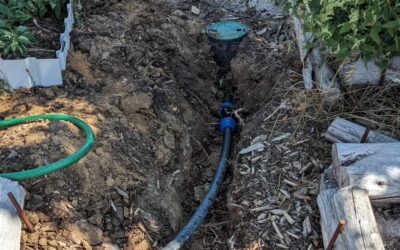 Building the irrigation system for the veggie garden in zone 1.