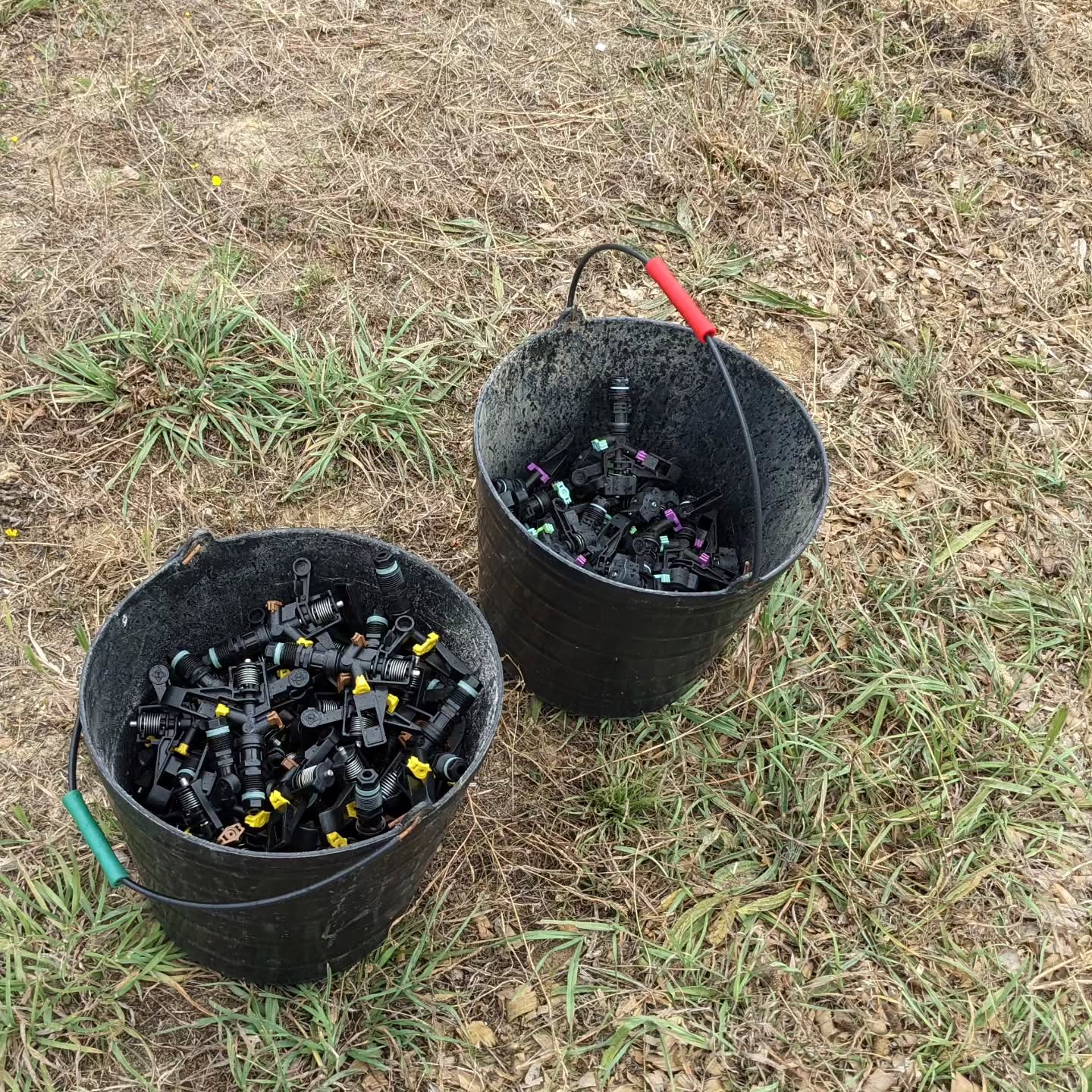 Replacing some of the sprinkler heads.