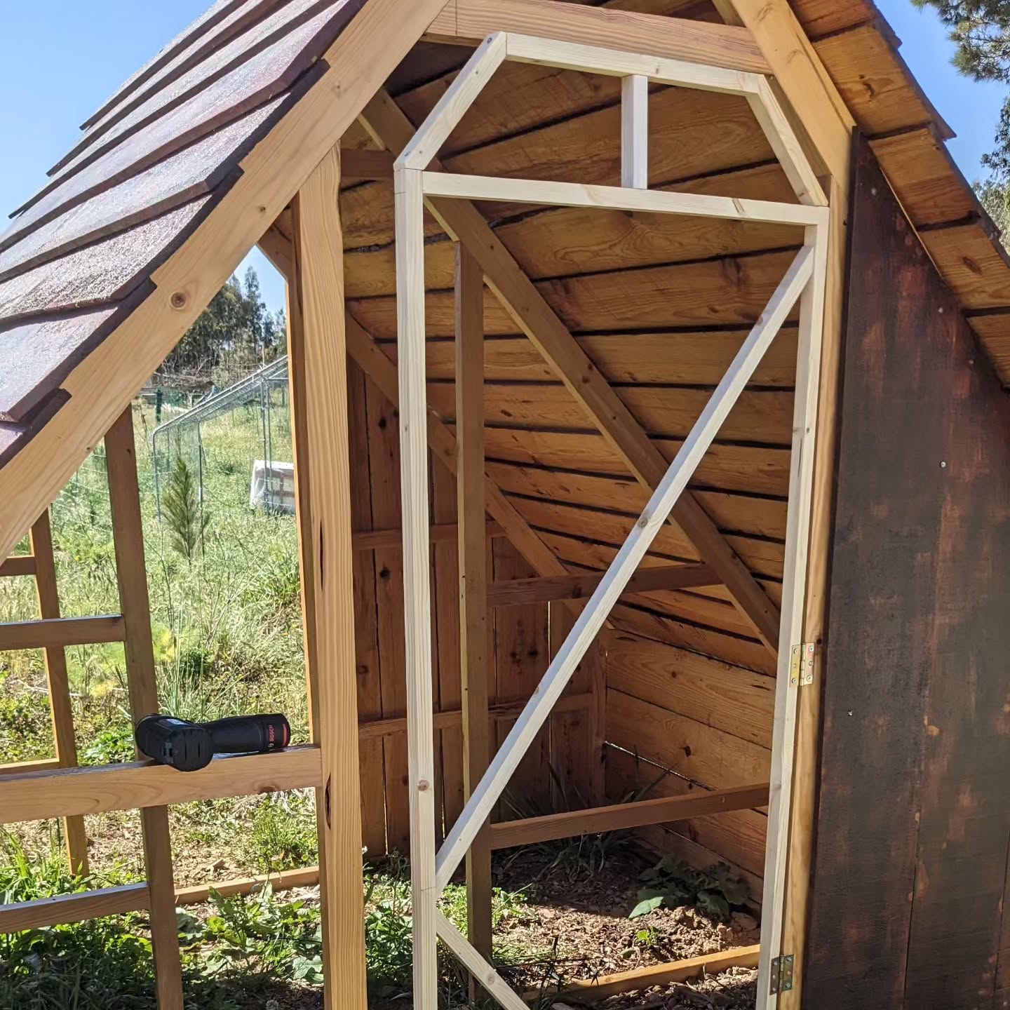 One coop door frame complete, second one on the way.