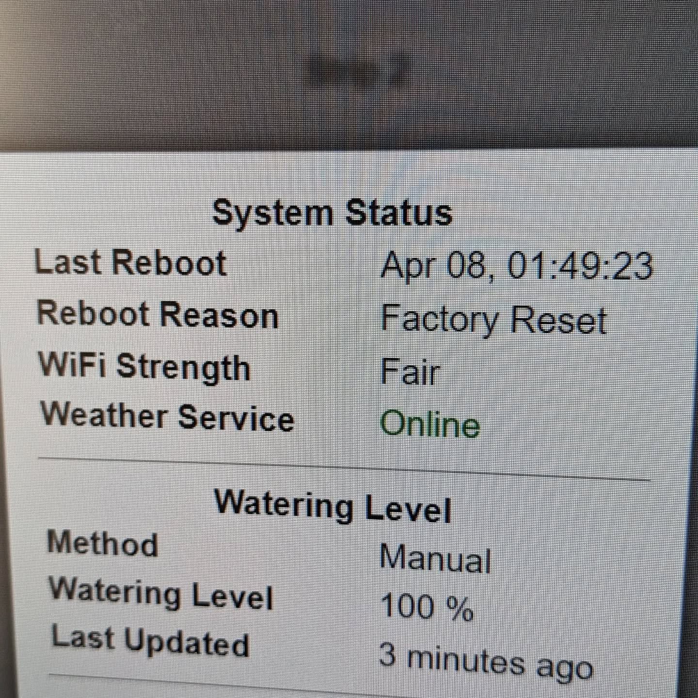 Bricked one of the irrigation controllers for the second time, luckily solvable by a factory reset.