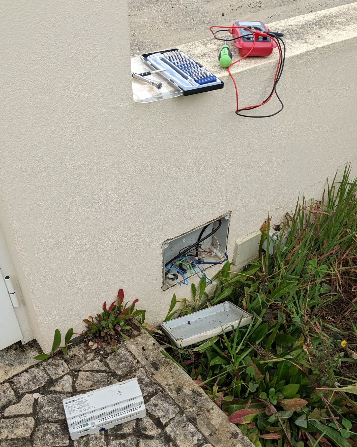 Trying to fix the doorbell.