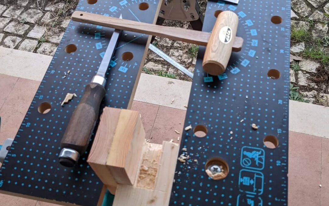 First practice attempt at cutting a mortise.