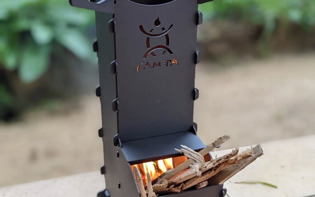 Test firing a Gamera Camping collapsible rocket stove.