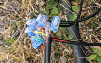 9 core valve control cable spliced with a 5 core and two 3 core ones.