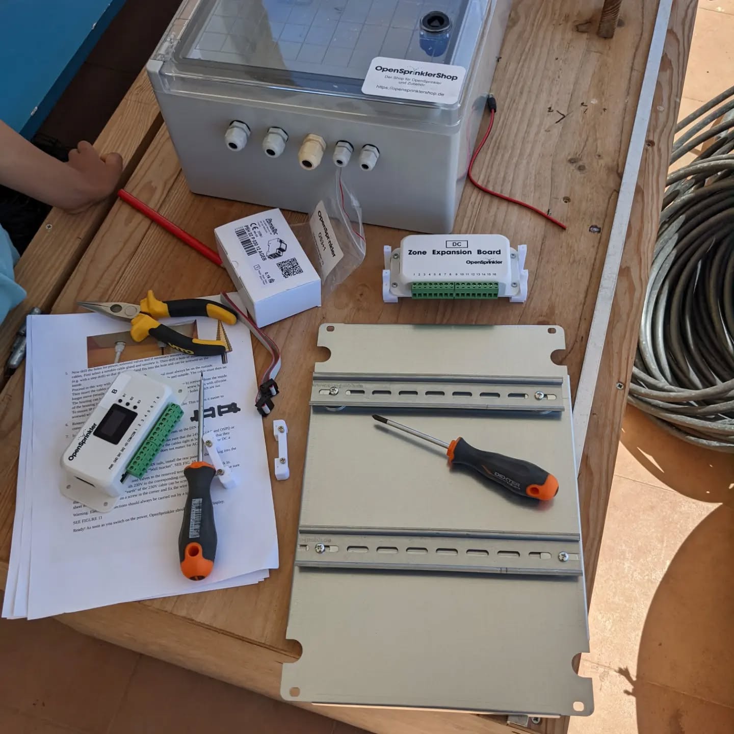 Finished assembling the two #irrigation controllers in their waterproof enclosures.