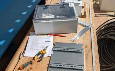 Assembling the waterproof enclosures for the irrigation controllers. Still quite a bit of work left…