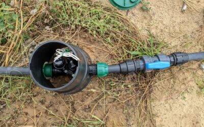 Testing a solenoid valve to see if it would work and if the pressure drop still allows an irrigation zone to run. I used a regular 9V battery to trigger it to avoid running long wires for a test.