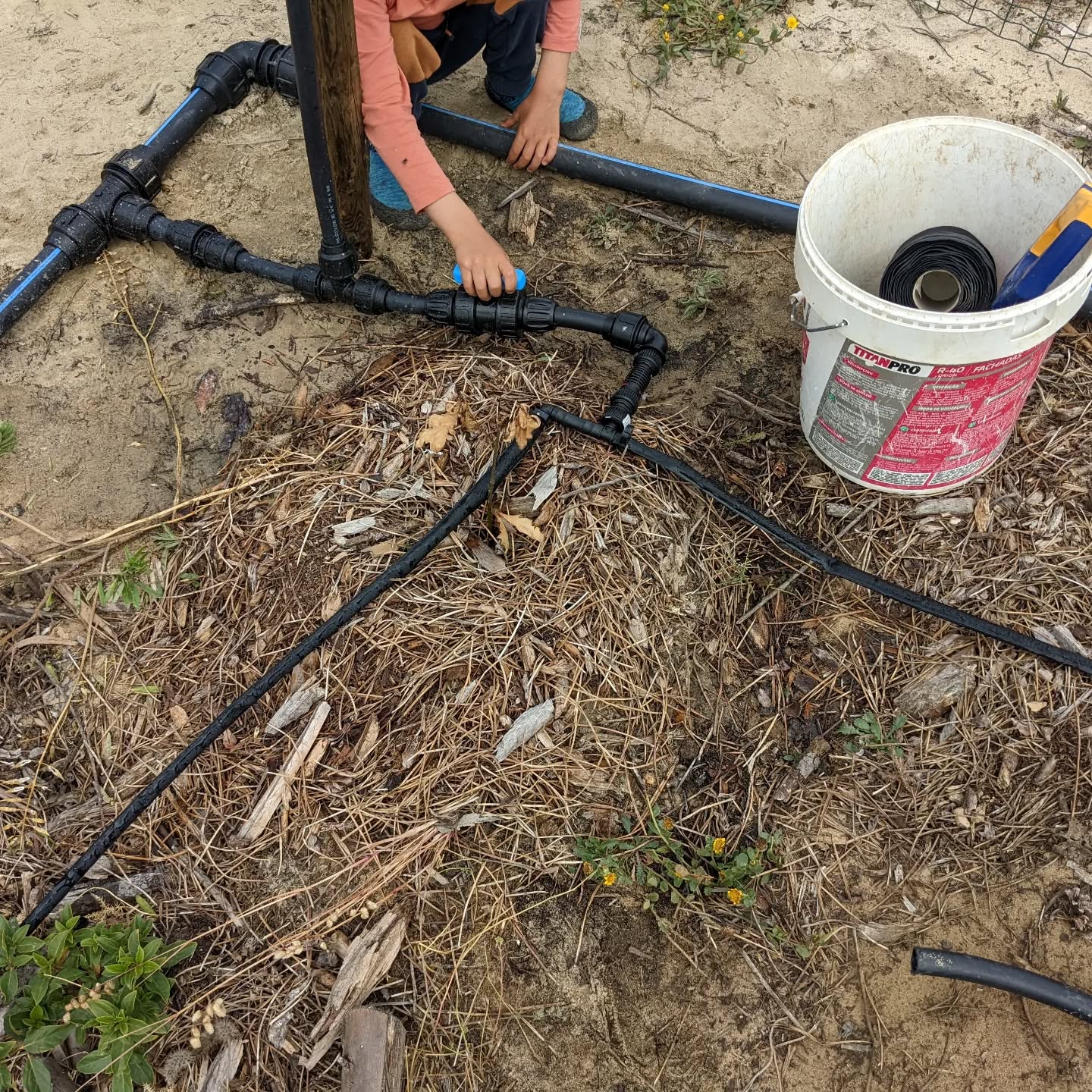 Two more #soakerhose lines. They work, but there might be room for improvement.