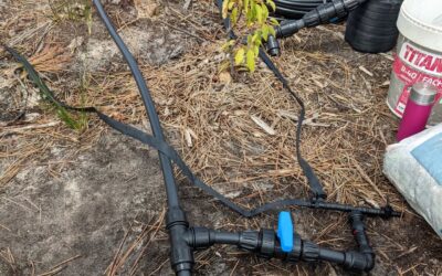 Simplified and improved the fittings for yesterday’s soaker hoses, and took the opportunity to finish installing a water tap.