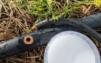 The sprinkler hoses were popping out of one of the lines installed before I discovered the pack of self holding plugs, so I installed them there. They’re a pain to put into the pipe but a bit of vaseline helps.