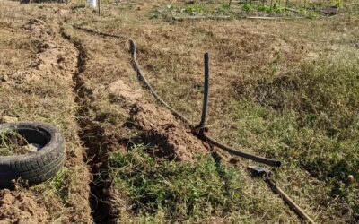 Digged up part of the previous #irrigation mainline and reconnected another. This revived an existing press fit water point and allowed adding a twist fit one nearby. It’ll be handy for filling the east pond and watering.