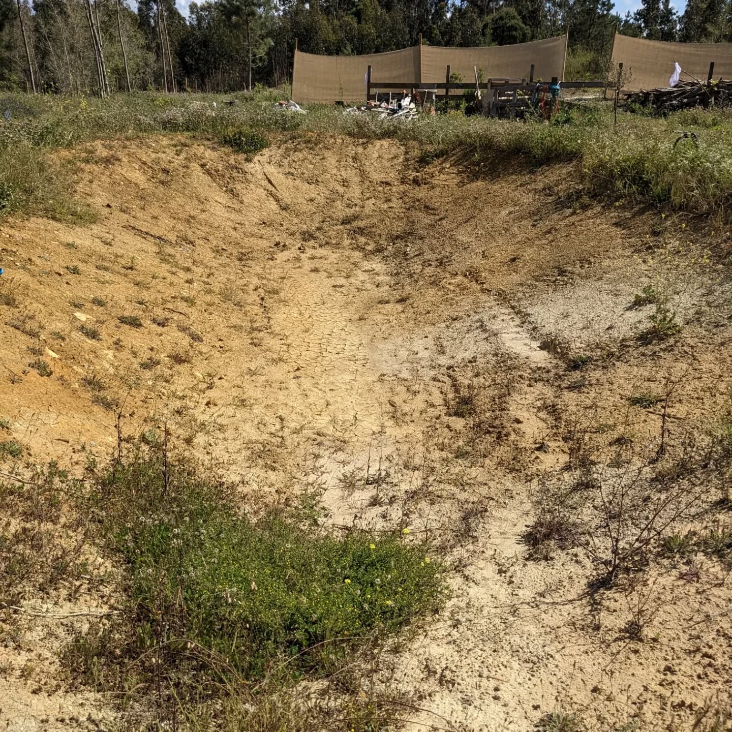 First attempt of sealing the east #pond with #bentonite.