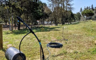 Hacked together setup to test one sprinkler. With some luck and lots of work, this should turn into a full blown #irrigation system.