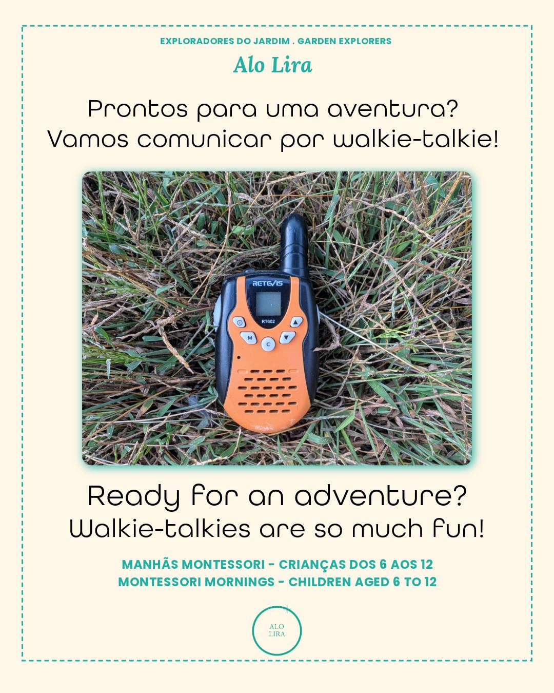 Os walkie-talkies são tão divertidos! 📻🌱